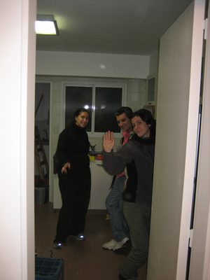 "posando" en la cocina