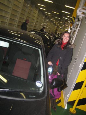 en la bodega del ferry